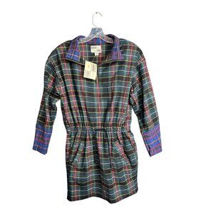 Vintage Plaid Flannel Dress Medium